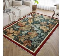 MOKOSAISE Oak Leaves Washable Area Rug 160x230cm For Kitchen Entryway Bathroom Non-slip Indoor Door Mat Oriental Botanical Throw Carpet for Bedroom Entry