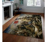 MOKOSAISE Romanticism Area Rug Washable Non-slip Soft Vintage the Liberty Leading the People Printed Carpet for Living Room Bedroom Office Study 240x340cm