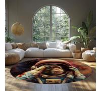 MOKOSAISE Round Carpet 60cm（Round） Modern Inspirational Animals Soft Foldable Monkey Astronaut Colorful Circle Area Rugs for Office Study Nursery Home