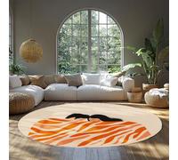 MOKOSAISE Round Rug Washable 200cm（Round） Cozy Love Themed Couple Modern Minimalist Soft Non-slip Circle Floor Carpet for Bedroom Romantic Home Decor