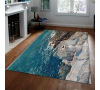 MOKOSAISE The South Ledges Appledore 1913 Print Carpet Elegant Woman Coast Soft Non-slip Area Rugs for Home Bedroom Cafe Dining Room Floor Mat 120x160cm