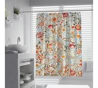 MOKOSAISE William Morris Shower Curtain Set with Hooks Lily Art Nouveau Floral Waterproof Polyester Fabric Home Bath Curtains Bathtubs Decor W150xL180cm
