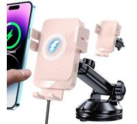 MOKPR Wireless Car Charger, 15W Fast Charging Auto Clamping Car Phone Holder Wireless Charger Suction Holder Dashboard Compatible for iPhone 16 15 14 13 12 Pro Max Xs,Samsung Galaxy S25 S24 S23 S22