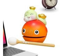 Mokugyo Fish Brum, Mokugyo Instrument - Zen Drum | Fish Percussion Instrument Creative Cartoon Cute New Year Snake Mokugyo Desktop Ornament for Drowsy Cabinet
