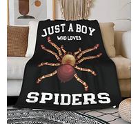 Mokukenren Just A Boy Who Loves Spiders Blanket Lightweight Cozy Flannel Fleece Throw Blanket Best Gift Home Decor for Bed Couch Outdoor Camping 50"x40" S for Kids