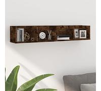 Mokuyard CD Wall Shelf Smoked Oak 100x18x18 cm Engineered Wood Modern Wall Mounted Shelf for Bedroom, Hallway & Living Room