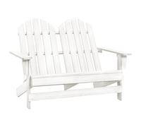 Mokuyary 2-Seater Garden Adirondack Chair Patio Chair Outdoor Armchair Lounger Outdoor Furniture for Fire Pit, Beach, Poolside, Porch Solid Fir Wood White