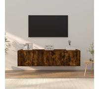 Mokuyary 3 Piece Oak Smoked Engineered Wood TV Stand TV Table Console TV Cabinet for Living Room Bedroom -A1
