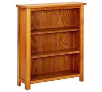 Mokuyary 3-Tier Bookcase 70x22.5x82 cm Solid Oak Wood Bookcase,Storage Shelf,Standing Shelf for Living Room,Bedroom,Kitchen,Office