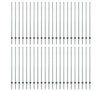 Mokuyary 44-Piece Fence Post 200 cm Steel for Courtyard, Garden Fence -A
