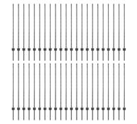 Mokuyary 44 Piece Grey Steel Fence Post for Courtyard, Garden Fence, 160 cm