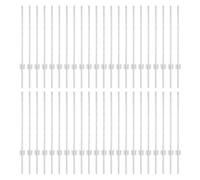 Mokuyary 44 Piece Silver Steel Fence Post for Courtyard, Garden Fence, 120 cm