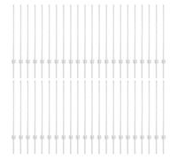 Mokuyary 44 Piece Silver Steel Fence Post for Courtyard, Garden Fence, 140 cm