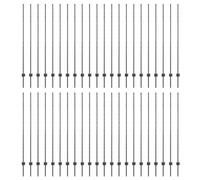 Mokuyary 44-Piece Steel Fence Post for Courtyard, Garden Fence, Grey, 200 cm