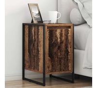 Mokuyary Antique Wood Bedside Table, 39.5 x 30 x 50 cm, Engineered Wood Side Table, Sofa End Table, Side Cabinet Easy Assembly for Bedroom, Living Room -A