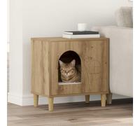 Mokuyary Artisan Oak Cat House 51 x 30 x 52 cm Protective Box for Cats, Pets -B