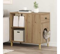 Mokuyary Artisan Oak Cat House 72 x 42.5 x 70 cm Protective Box for Cats, Pets