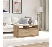 Mokuyary Artisan Oak Coffee Table 90 x 50 x 45 cm Engineered Wood Side Table End of Sofa for Living Room, Bedroom, Home
