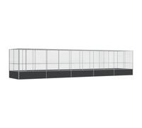 Mokuyary Aviary with Silver Extension 1040 x 207 x 212 cm Steel, Aviary Cage for Birds, Canaries, Finches, Parakeets, Lovebirds