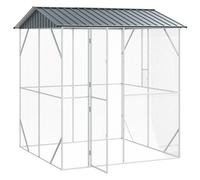 Mokuyary Bird Cage Anthracite 215 x 208 x 247 cm Galvanised Steel, Aviary Cage for Birds, Canaries, Finches, Parakeets Wavy, Lovebirds