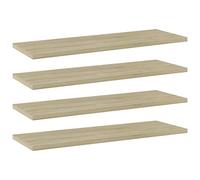 Mokuyary Bookshelf Boards 4 pcs Sonoma Oak 60x20x1.5 cm Engineered Wood standing storage shelf and replacement board for wooden display shelves, suitable for living room, home office, dining room.