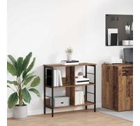 Mokuyary Bookshelf Old Wood 82 x 32 x 79 cm Engineered Wood Bookcase, Storage Shelf, Shelving Unit, for Living Room, Home Office, Dinning Room