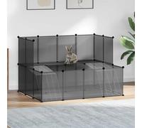 Mokuyary Cage for Small Animals, 143 x 107 x 93 cm, PP and Steel, Cage Hutch Enclosure for Rabbits and Small Animals