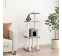 Mokuyary Cat Tree with Scratching Post Sisal Light Grey 105 cm Indoor Cat Tower for Animals, Bedroom, Living Room