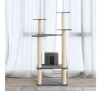 Mokuyary Cat Tree with Scratching Post Sisal Light Grey 110 cm Indoor Cat Tower for Animals, Bedroom, Living Room