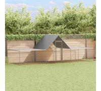 Mokuyary Chicken Coop 6 x 2 x 2 m Galvanised Steel, Outdoor Rabbit Enclosure for Animals, Chicken Coop for Hens and Other Small Animals -B