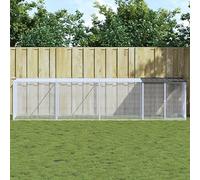 Mokuyary Chicken Coop with Roof Anthracite 403 x 98 x 90 cm Galvanised Steel, Rabbit Enclosure for Animals, Chicken Coop for Hens and Other Small Animals -A