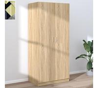 Mokuyary Clothes Wardrobe with Shelves Bedroom Closet Storage Sonoma Oak 80x52x180 cm Engineered Wood
