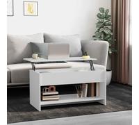 Mokuyary Coffee table End Table Couch Accent Table Living Room Storage Console Unit White 102x50x52,5 cm Engineered Wood