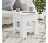 Mokuyary Coffee table End Table Couch Accent Table Living Room Storage Console Unit White 40x40x42 cm Engineered Wood