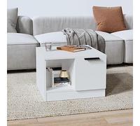 Mokuyary Coffee table End Table Couch Accent Table Living Room Storage Console Unit White 50x50x36 cm Engineered Wood