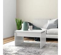 Mokuyary Coffee table End Table Couch Accent Table Living Room Storage Console Unit White 68x50x38 cm Engineered Wood