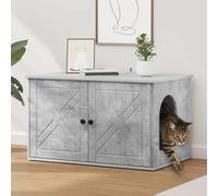 Mokuyary Concrete Cat House 85 x 55 x 50 cm Engineered Wood Kennel Shelter Protective Box for Cats, Pets -A