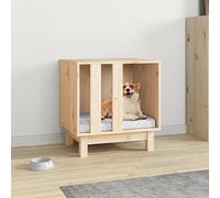 Mokuyary Dog Kennel, 50 x 40 x 52 cm, Solid Pine Wood, Easy to Assemble for Outdoors, Garden, Terrace