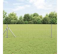 Mokuyary Euro Fence Silver 0.6 x 50 m Hot-Dip Galvanised Iron Privacy Fence, Animal Barrier Fence, Garden Fence for Landscape, Garden, Outdoor Patio Decoration -A