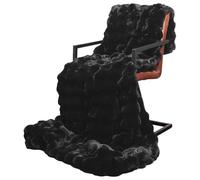 Mokuyary Faux Rabbit Fur Blanket Olite Black 240 x 270 cm Polyester Fluffy Soft Warm Versatile Blanket for Sofa/Couch/Bed Throw/Single