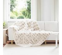 Mokuyary Faux Rabbit Fur Blanket Olite White 150 x 220 cm Polyester Fluffy Soft Warm Versatile Blanket for Sofa/Couch/Bed Throw/Single