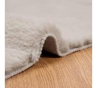 Mokuyary Faux Rabbit Fur Rug Olite Beige 240 x 240 cm Polyester Anti Slip Carpet, robust indoor and outdoor Homeware Rugs Living Room patio and garden
