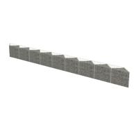 Mokuyary Gabion Wall, Galvanised Steel, 630 x 30 x 50 cm, Gabion Wall Wire Basket, Stone Basket, Stone Gabion Wall, Gabion Basket for Landscape, Garden