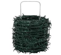 Mokuyary Green Barbed Wire, 50 m Hot Dipped Galvanized Steel, Roll of Wire Fencing Wire Mesh Protection for Home, Garden, Balcony