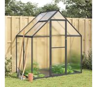 Mokuyary Greenhouse with Aluminium Base Frame Anthracite 169 x 114 x 195 cm Greenhouse Type Garden Shed Cultures Flowers and Vegetables