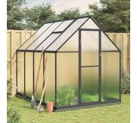 Mokuyary Greenhouse with Aluminium Base Frame Anthracite 224 x 169 x 202 cm Greenhouse Type Garden Shed Cultures Flowers and Vegetables