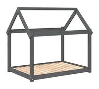 Mokuyary Grey Dog Bed, 111 x 80 x 100 cm, Pine Wood, Solid Sofa for Dogs, Without Cushion, Non-Slip Dog Basket for Small Medium Dogs and Cats
