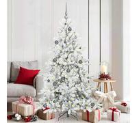 Mokuyary Hinged Christmas Tree Pre-lit Artificial Pine Tree with 300 LEDs 180 cm Full Size, Easy Assembly, PVC Living Room Home & Party Option15