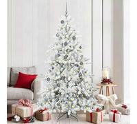 Mokuyary Hinged Christmas Tree Pre-lit Artificial Pine Tree with 300 LEDs 210 cm Full Size, Easy Assembly, PVC Living Room Home & Party Option15