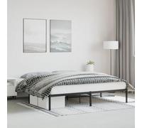 Mokuyary Metal Bed Frame without Mattress 200 x 200 cm, Platform Bed with Slats Support Easy Assembly for Bedrooms, Adults